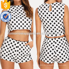 Polka Dot ärmelloses Top und Shorts Set Herstellung Großhandel Mode Frauen Bekleidung (TA4103SS)